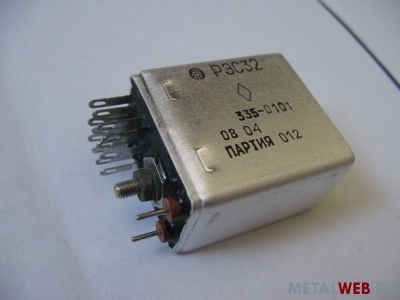 Реле электромагнитное слаботочное типа РЭС32 РФ4.500-335-01-07 РФО.450.034 ТУ