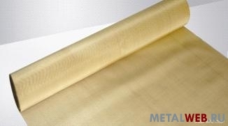 Cетка тканая с квадратной ячейкой из латунной проволоки(полутомпак