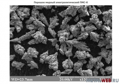 Порошок медный конопаточный электролитический ПМС-К